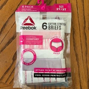 REEBOK- NEW cotton stretch briefs. Size 2T/3T..- 6 pack..